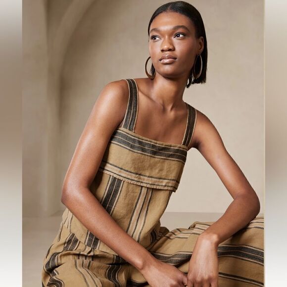 NWT BANANA REPUBLIC Mia square neck linen tank - Picture 1 of 12